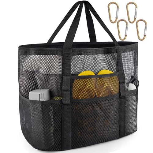 SRISE Mesh Beach Bag - Large Tote Bag for Family , Toys & Vacation Essentials