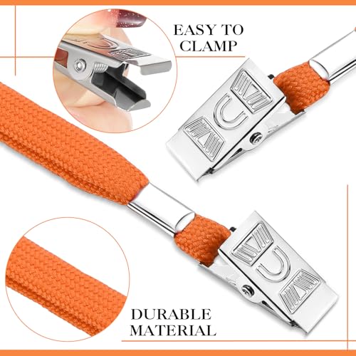 Image of Marspark 100 Sets 4 inchx3 inch Name Badge Holder with Lanyard Bulk, Orange