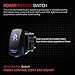 MICTUNING LED Light Bar Wiring Harness Fuse 40Amp Relay ON-OFF SASQIATCH Rocker Switch Blue(2 Lead )