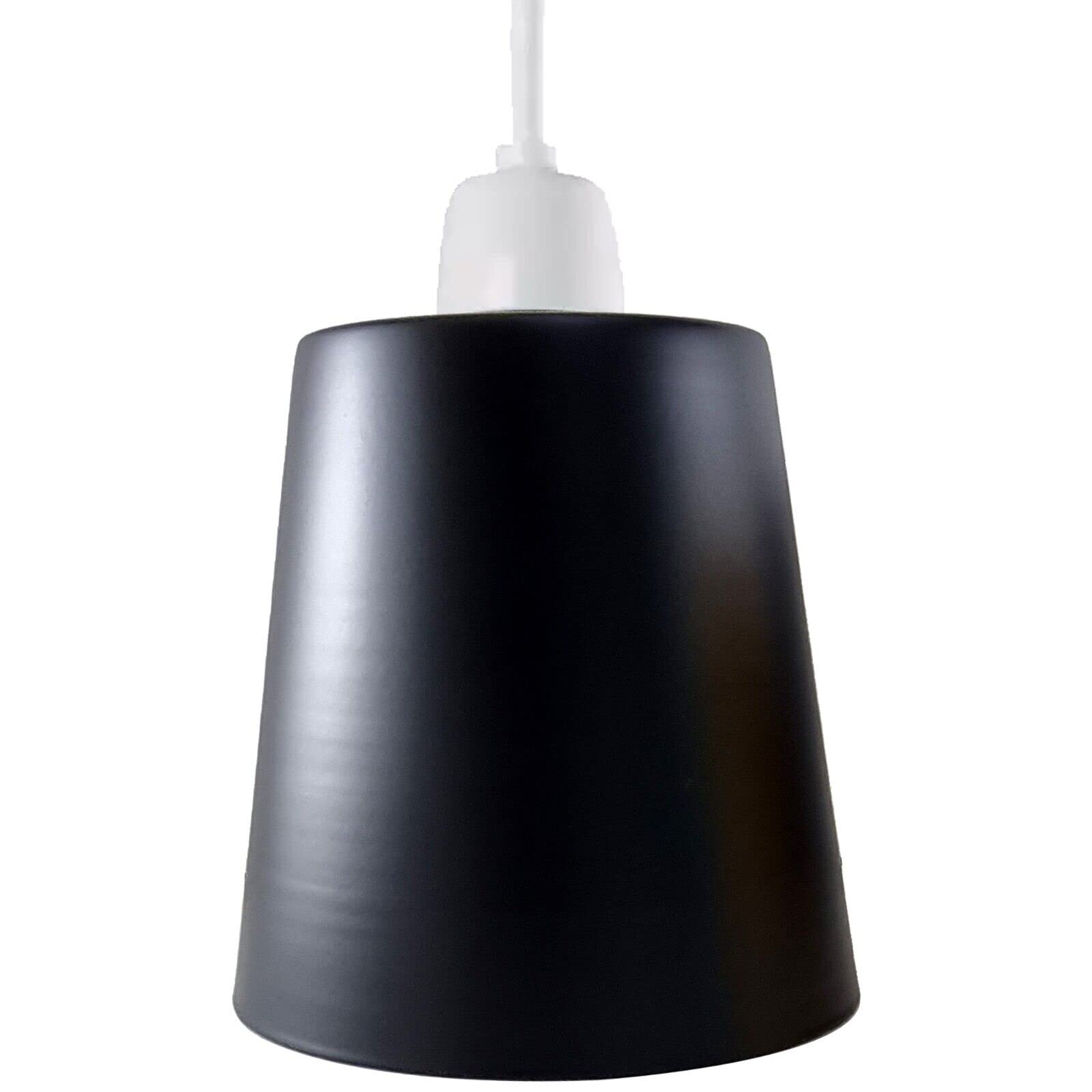 Ledsone Matt Black Modern Small Light Shades, Replacement Easy Fit Non Electric Metal 12Cm Lamp Shades For Industrial Retro Ceiling Pendant Lighting, Table Lamp, Wall Sconce Living Room (Matt Black) (Lscp150)