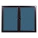 36"H x 48"W Enclosed Outdoor/Indoor Bulletin Board, 2 Doors, Bronze Aluminum Frame Finish, Ocean Vinyl Surface