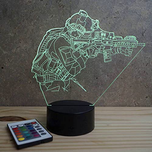 Cadeau personnalisé Lampe 3D Commando veilleuse fabriquée en France