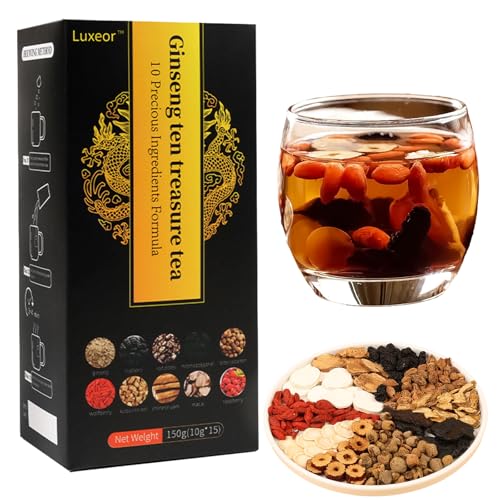 Ginseng Ten Treasures Tee Nierentee,Ginseng-infused Ten Treasure Tea,Herbal Kidney Cleansing Tea,Kidney Detox Tee,Men's Essentials Nierentee,10gx15 Beutel