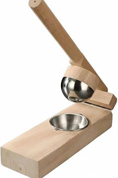 Wood Mochi Maker Qingtuan Rice Hand Pie Maker Manual Convenient Dough Presser Qingming Skin Maker for Camping Home, Rubber Wood 8CM