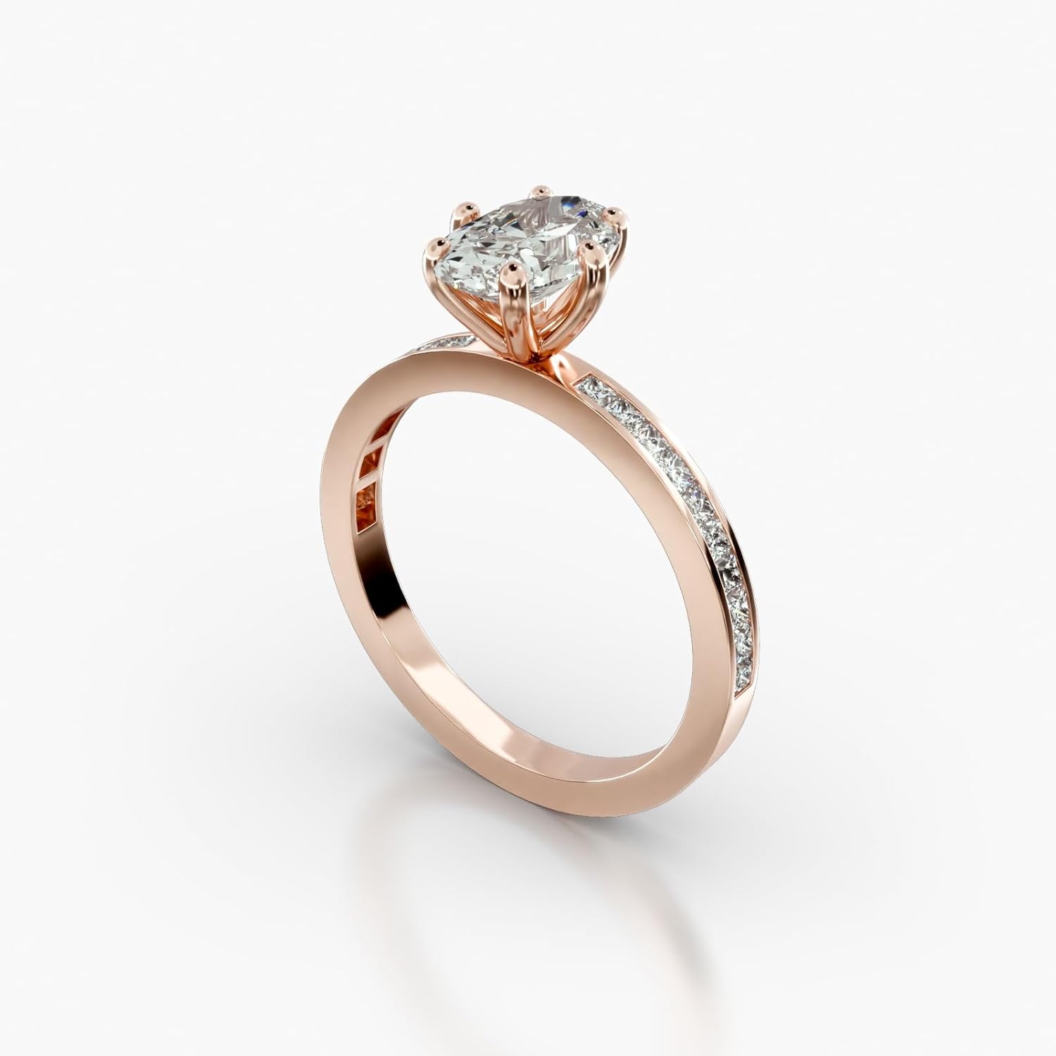 1-5 CT Moissanite Engagement Ring Colorless VVS1 10K 14K 18K Solid Gold & 925 Sterling Silver Solitaire Channel Set Moissanite Ring Christmas Gift For Women