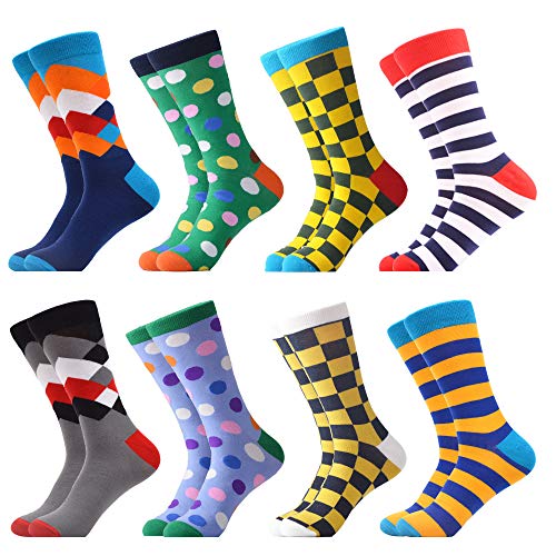 WeciBor Men's Funny Pattern Colorful Patterned Office Style Combed Cotton Dress Socks