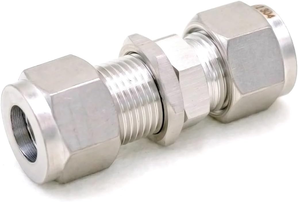 Fit Tube O.D 12mm Bulkhead 304 Stainless Steel Ferrule Pneumatic Air Compression Pipe Fitting Pipe Fitting