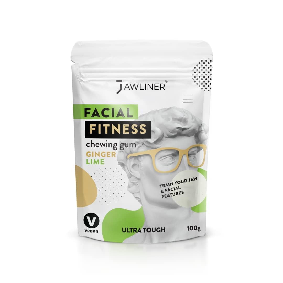 Pioneers the Toughest Handmade 15x Harder Jawline Gum Includes 12 Weeks Coaching - Sugar-Free Ginger Lime Hard Gum - Jawline Exerciser for Mewing - Chewing Gum Shaping Jaw (2 Months Pack)