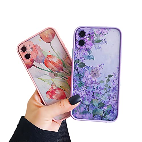 FORKIS iPhone hoesje vintage bladeren bloem telefoonhoesje voor iPhone 12 14 11 13 Pro Max hoesjes voor iPhone X Xr Xs 8 7 Plus Se2 harde schokbestendige achterkant hoesje voor iPhone 13 Pro, roze Smhh 1 - Afbeelding 3