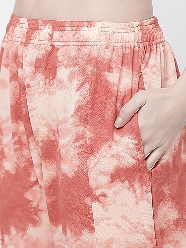 Image of UZARUS Women's Animal Print Tie-Dye Strechable Capri 3 /4th Shorts