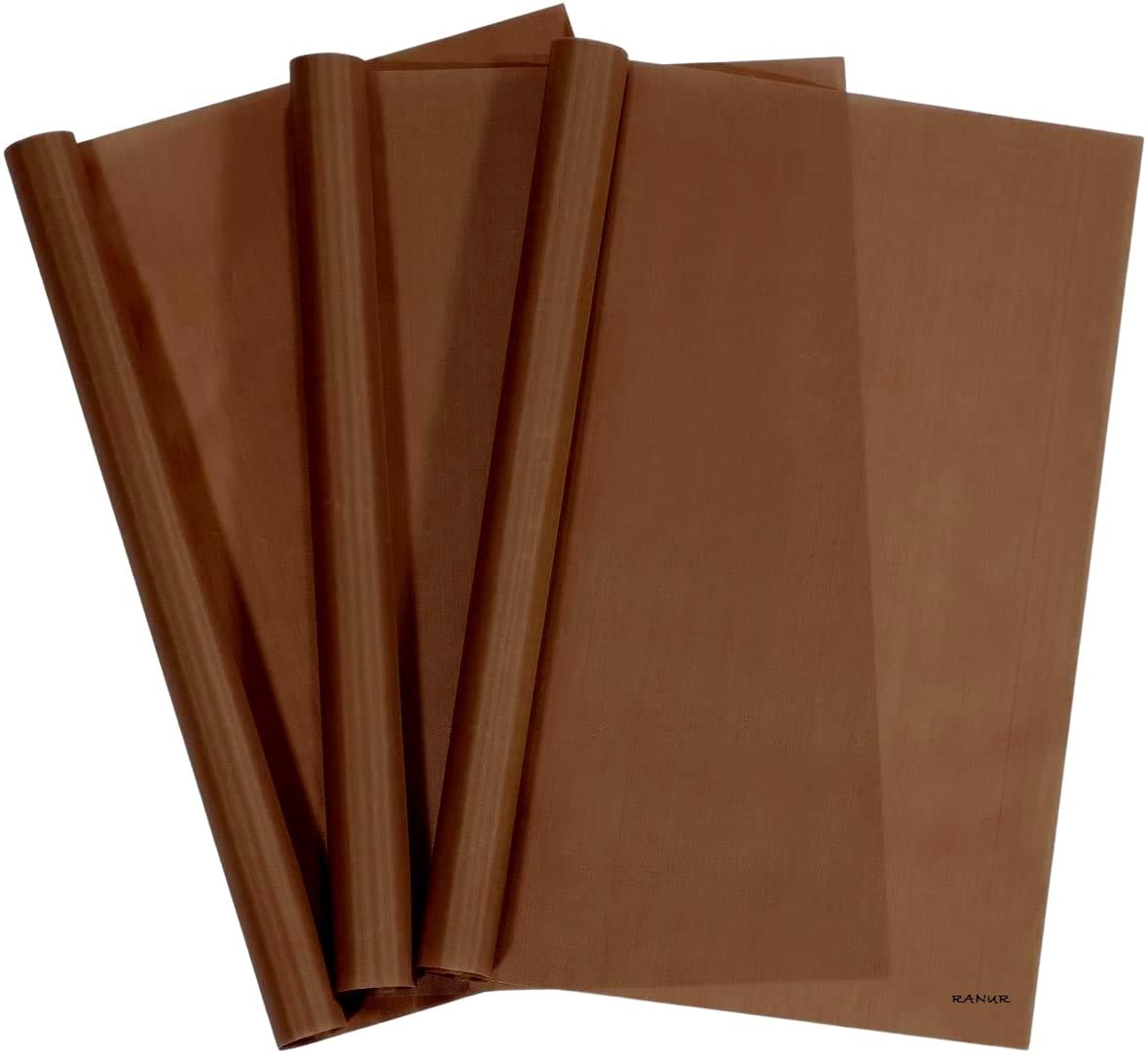 RANUR Reusable Heat Resistance Waterproof Baking and Cooking Mat Uses in Akki Roti, Obbattu, Holige, Chappathi, Puran Poli, Rolling Mat, BBQ Grill Mat, Teflon Sheet No. of Pieces (2)