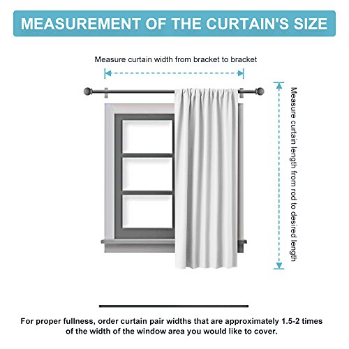 Image of RYB HOME 54 inch Curtains for Living Room Bedroom, Rod Pocket