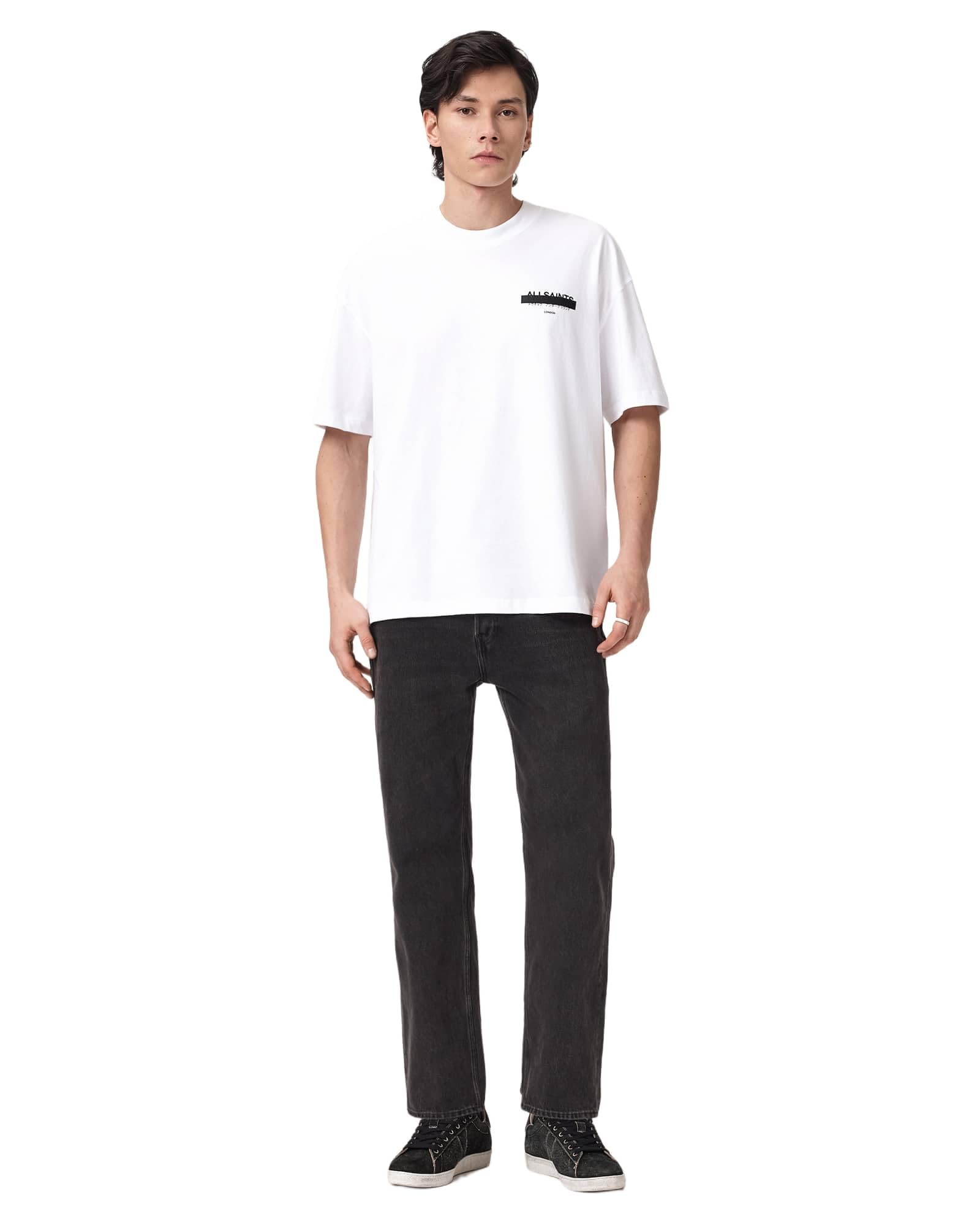 Allsaints Redact Short Sleeve Crew Neck Shirt Redact - Maglietta Girocollo a Maniche Corte Uomo