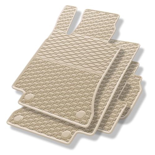Mossa Tapis de Sol en Caoutchouc adapté pour Mercedes-Benz Classe C W205 Break, Berline (2013-2021) - Beige - Tapis de Voiture