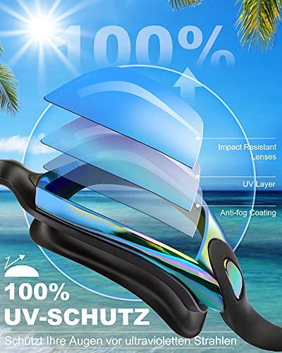 Foto von Zerhunt Schwimmbrille für Herren Damen Kinder,Taucherbrille Erwachsene Antibeschlag und UV Schutz,Wassersport Schwimmbrillen Swimming Goggles Geschenke für Männer Frauen Mädchen Jungen 10+
