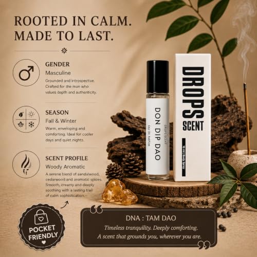 Image of Don Dip Dao Eau De Parfum for Men, Long Lasting Woody Aromatic Perfume with Sandalwood, Cedarwood, Amber & Spicy Notes, Pocket Perfume Spray for Daily Wear & Travel - 10 ml