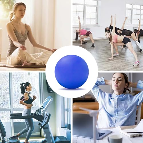 Image of WOVTE Massage Lacrosse Ball for Sore Muscles, Shoulders, Neck, Back, Foot, Body, Deep Tissue, Trigger Point, Muscle Knots, Yoga and Myofascial Release (Royal Blue)