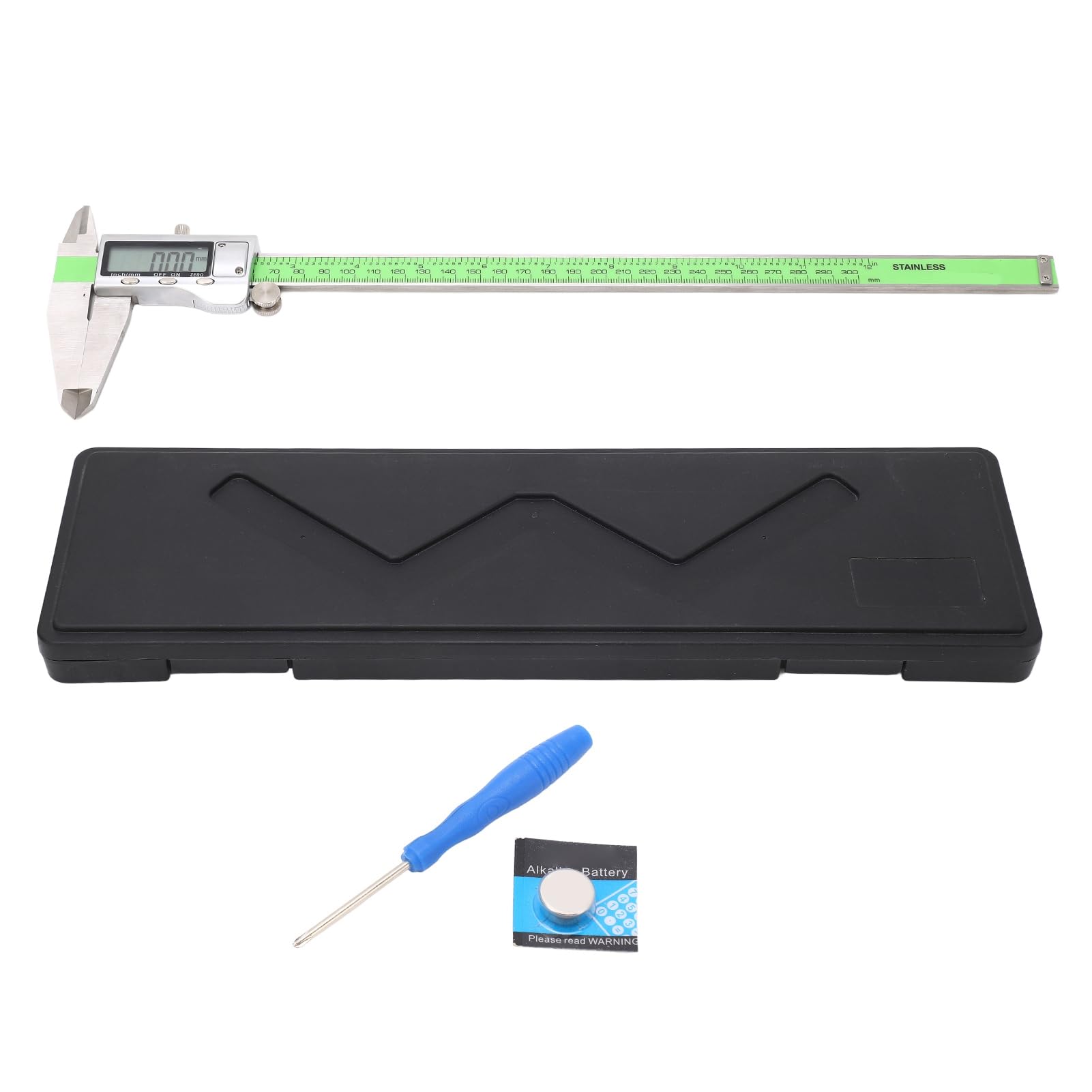 Fafeicy 300mm Calibrador a Vernier digital, calibre de regla electrónica de acero inoxidable, precisión de 0,01 mm, con de medición de mm/pulgadas, para medición de bricolaje (300mm)