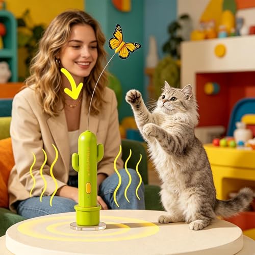 Jouet interactif pour chats stick électrique rechargeable avec ventouse - 4