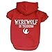 Werewolf in Training Costume Halloween Dog Hoodie Fleece Lined Pullover Sweatshirt with Leash Hole (Red, 4X-Large 287)
