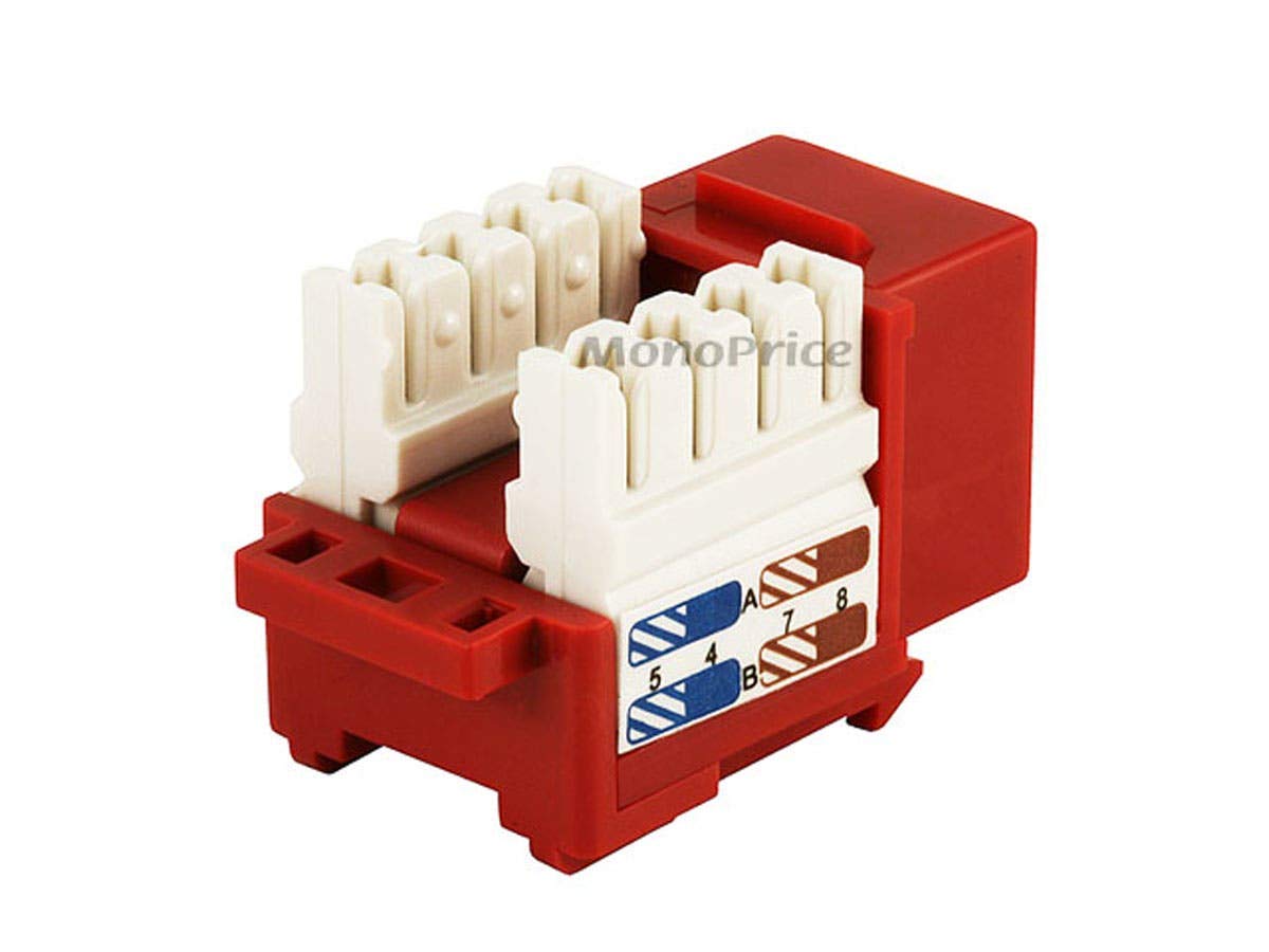 Monoprice Cat6 Punch Down Keystone Jack - Red Gallery Image