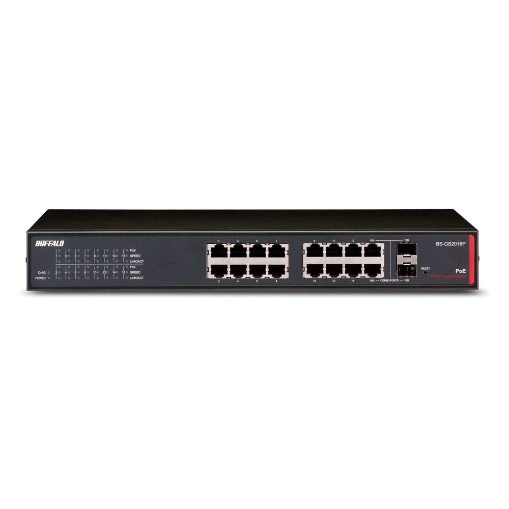 BUFFALO PoE Smart 16 Port Business Switch (BS-GS2016P)