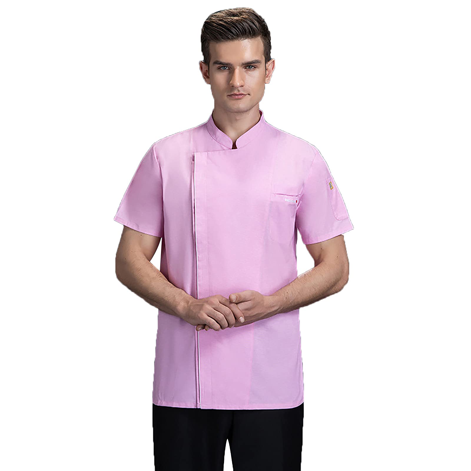 Qqyxca Unisex Chef Jackets Summer Breathable Chef Coat Short