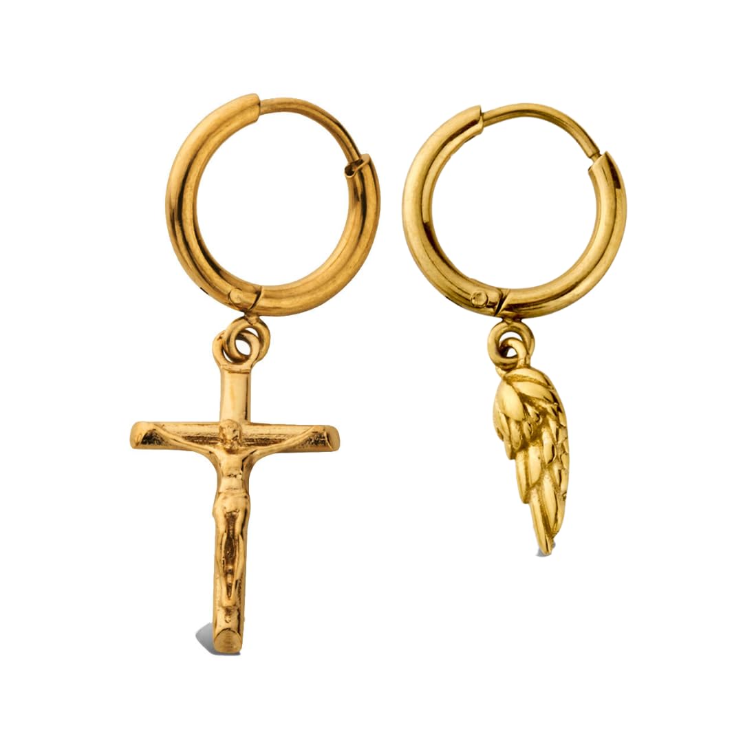 DVRK Pendientes Aro Hombre - Pendientes Hombre Aro de Acero Inoxidable 316L