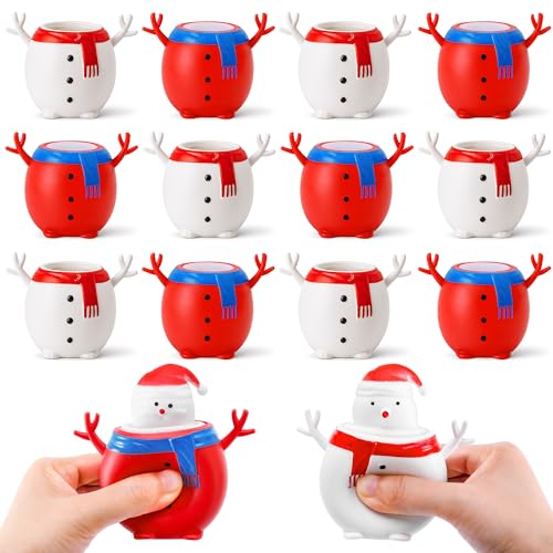 RunNico 12 Pack Christmas Snowman Squeeze Sensory Toy, Santa Claus