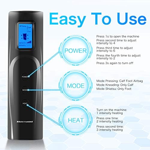 ezoubuy Smart Air Compression Leg Massager,Foot Calves Massage for Pain Relief and Blood Circulation- MultiColour