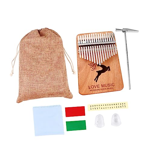 Toddmomy 17-key Wooden Thumb Piano Musical Instrument for Boys and Girls Adults and Beginners Tutorials