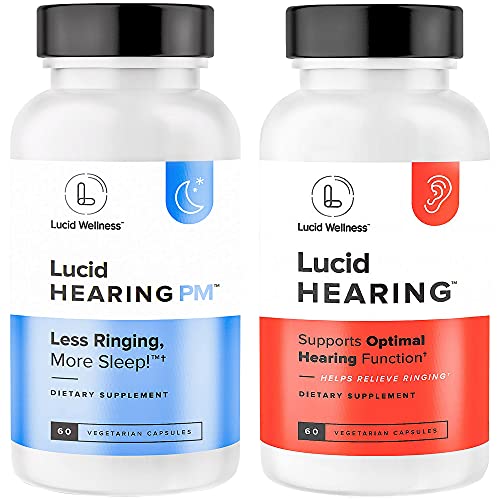 Lucid Wellness: Lucid Hearing Ear Vitamin Supplements and Ear Wax Removal Bundle - with Ginkgo Biloba, Vitamin C, Zinc and Melatonin Sleep Aid for Tinnitus Relief - Urea Hydrogen Peroxide Ear Drops