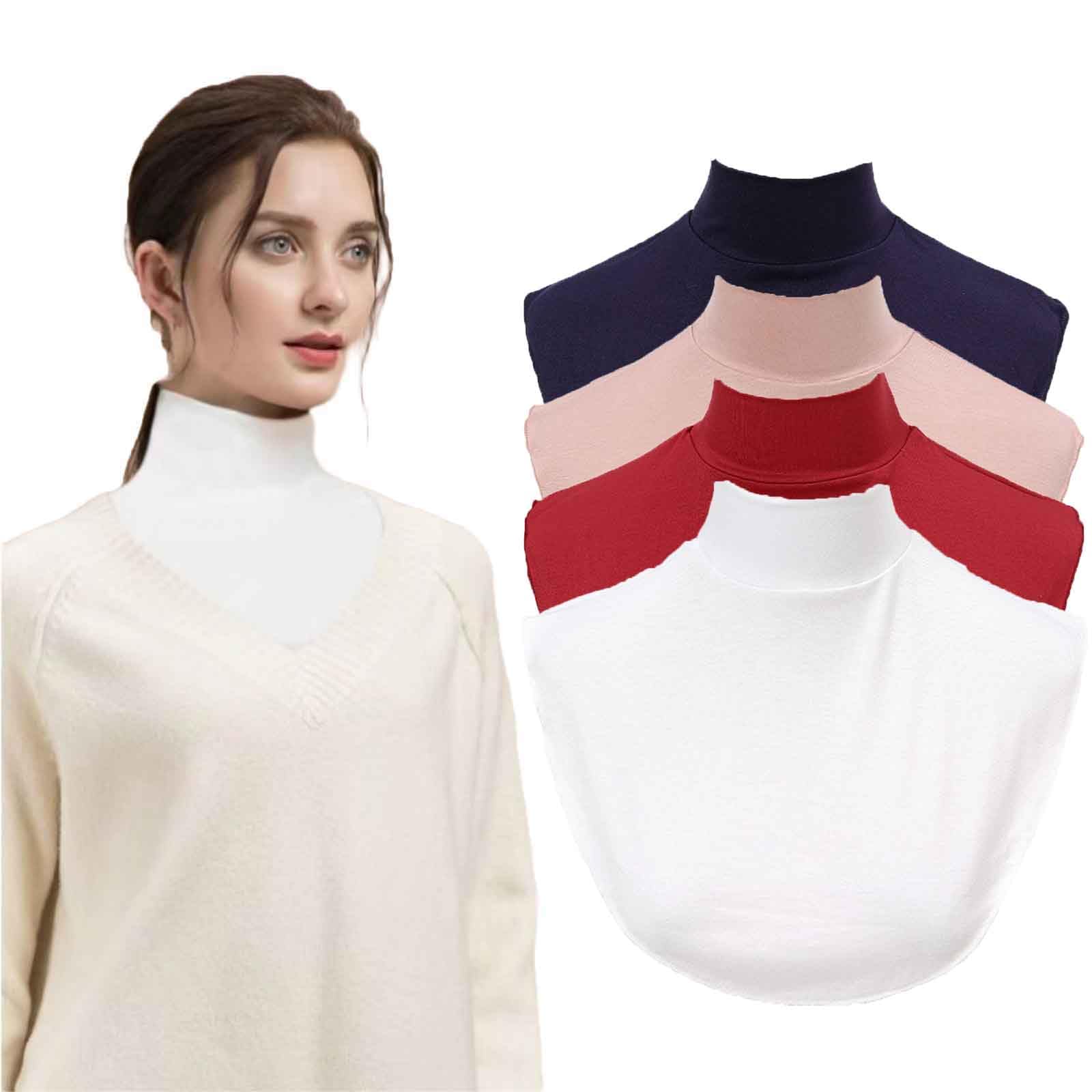 4PCS Fake Collar Turtleneck Detachable False Dickey Collars Faux Half Top Mock Blouse collars for Women Men