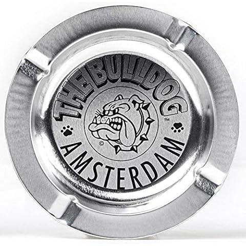The Bulldog Amsterdam Metal Ashtray | Silver Metal Ash Tray for Smoking Cover