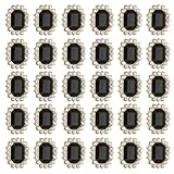 PATIKIL 30Pcs Strass Decorazioni, Manufatti Cristallo Strass Bottoni Charm Base Argento Ge...