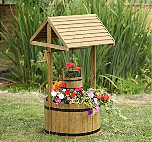 Garden Mile Jardinière de jardin en bois, puits à souhaits pour l'extérieur, grand puits à...