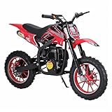 Sinuyie 49cc Gas Dirt Bike for Kids 8-12 Years Stable Powerful Dirt Bikes Reliable Disc Brake Safe 4-Stroke Engine Durable Aluminum Frame Kids Motorcycle