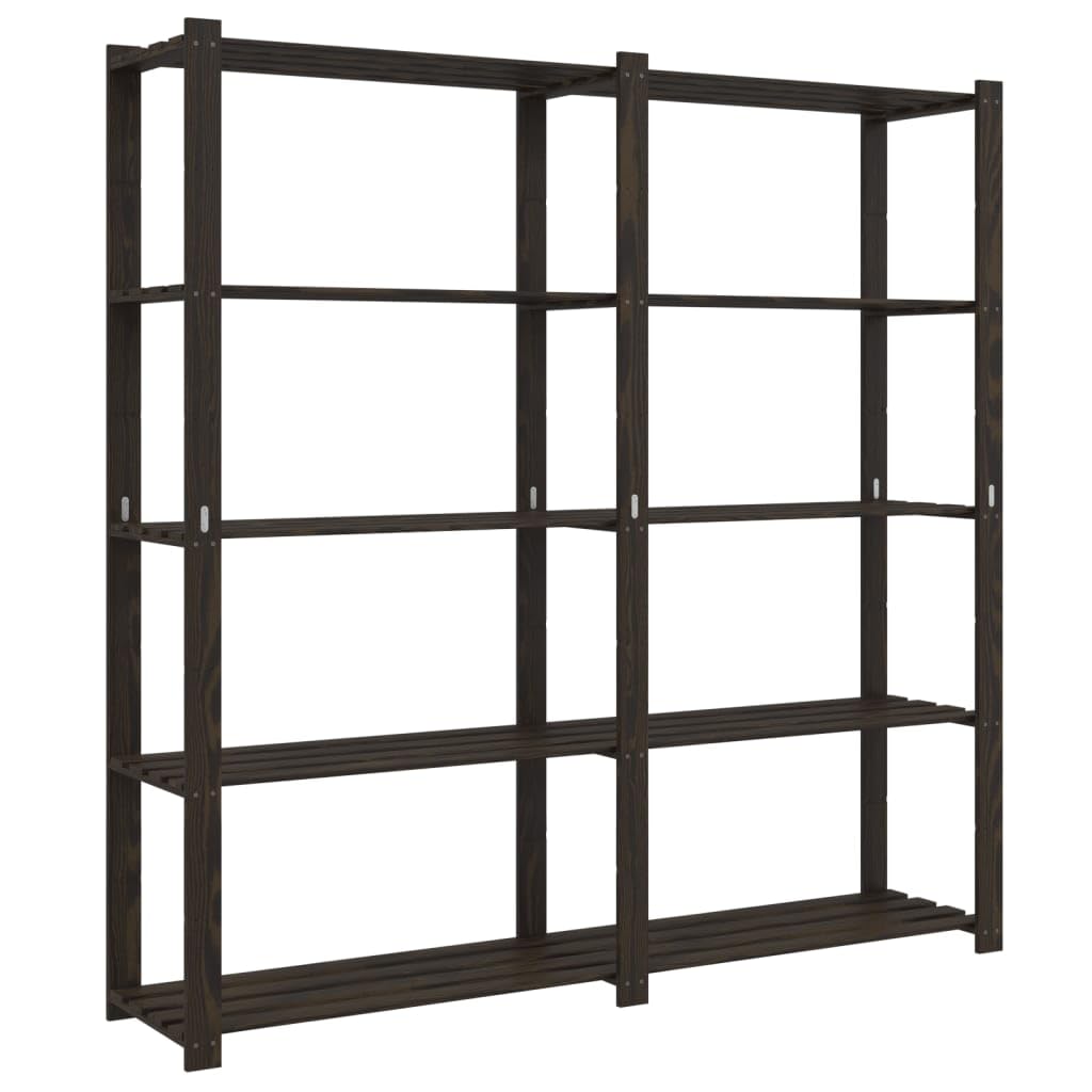 ShGaxin Estantería de 5 Niveles Madera Maciza Pino Negro 170x38x170 cm, Estanterias Almacenaje, Estanterias Trastero, Estanterias para Garaje, Estantes para Herramientas - SPU:373406