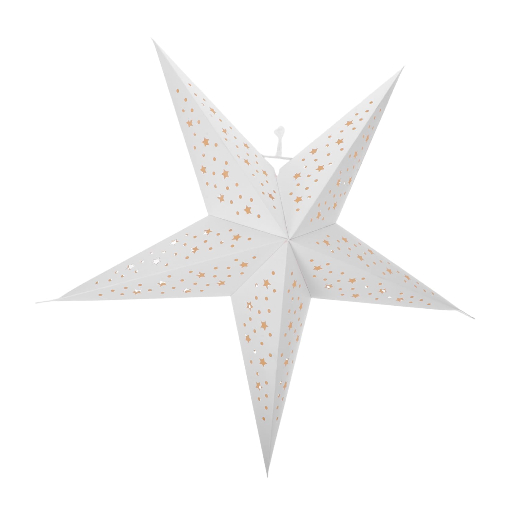 SEWACC Star Shaped Paper Lamp Shade Light Weight Easy to Install White Paper Chandelier Cover for Living Room and Housewarming Gift Decoration