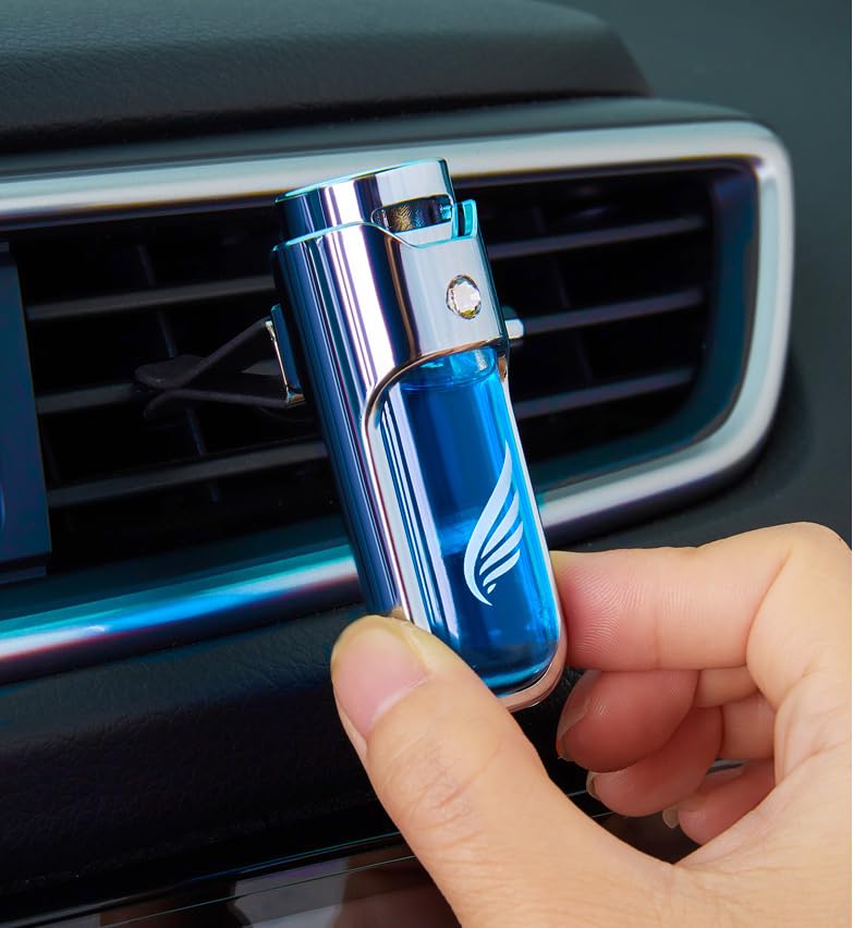 Image of VARNIRAJ IMPORT & EXPORT WITH V LOGO Car Interior Accessories Decoration 6Ml Abs Glass Bottle Various Smells Fragrances Oil Air Vent Clip Car Freshener Perfume (Cologne)