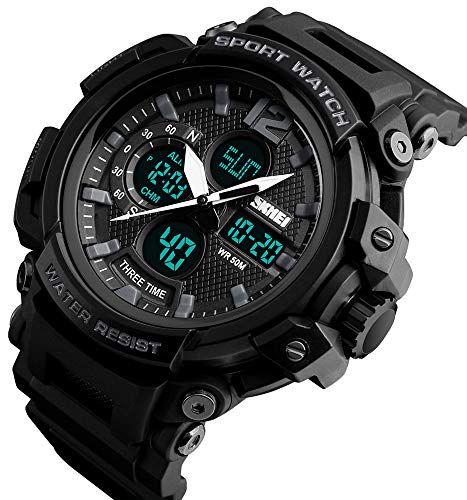 FANMIS Mens Analog Digital Sports Watches Multifunctional Military 50M Waterproof Alarm Backlight LED Watch2