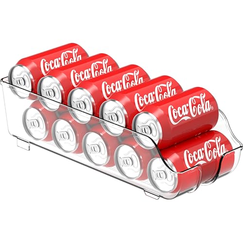 Simple Houseware Soda Can Organizer and Dispenser for Refrigerator / Pantry, Clear