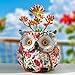 Owl Planter, Owl Succulent Pots, Funny Plant Pots Indoor/Outdoor, Decorative Garden Flower Pot, Cute Small Planters for office Home Decor, Unique Statue Figurine Gifts for Women Mother Teacher Red