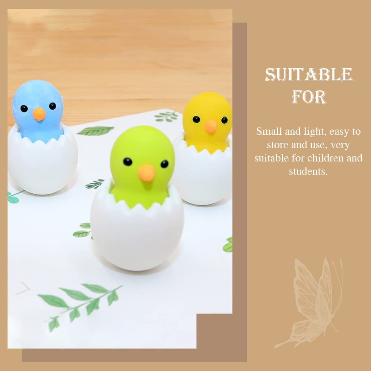 VILLCASE 3 Set Gomma Da Cancellare Shell Chick Gomme Da Cancellare Carino Mini Ragazze Freddo Pulcino Coniglio Divertimento Premi in Aula Gomma Da Cancellare Di Pasqua Pezzi * 3