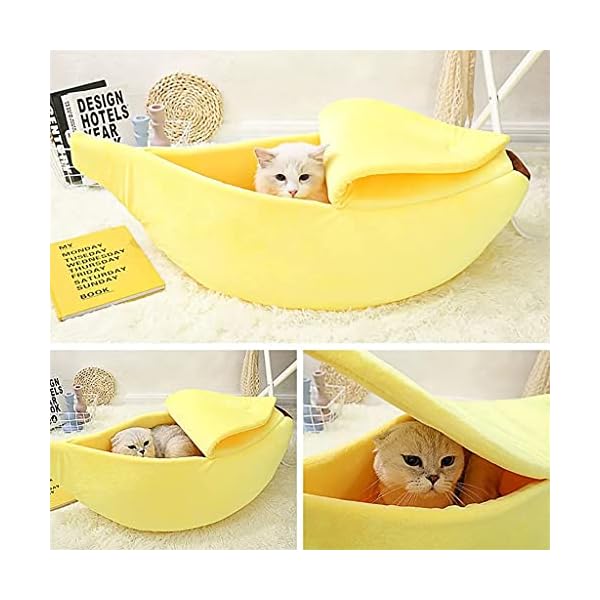 WXBDD-Cute-Banana-Bed-House-Super-Soft-Pet-Kennel-Dog-Warm-Sleeping-Basket-Kitten-Comfort-Cushion-For-Cats-Portable-Cozy-Cave-Color-black-JoJos-Bizarre-Adventure1-Size-X-Large WXBDD Cute Banana Bed House: Super Soft Pet Kennel for Cats and Dogs