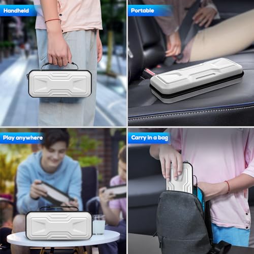 Image of FYOUNG 3 in 1 Accessories Case Bundle for Playstation Portal | Carrying Case & Hard PC Clear Cover with Screen Protector, Protective Case & Hard Shell Travel Handbag for PS5 Portal（White)