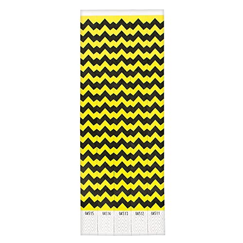 Bracelets Chevron Jaune de contrôle amscan 500 unités pour billetterie