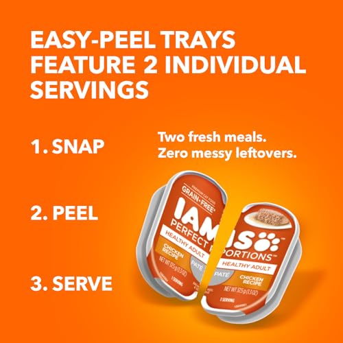IAMS Perfect Portions Healthy Adult Wet Cat Food with Chicken and Tuna Recipe Variety Pack, Easy Peel Twin-Pack Trays, Pack of 24 (48 Total Servings) - Image 8