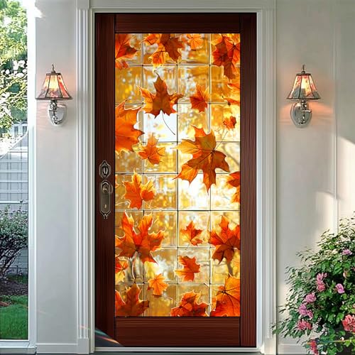 Vinilo decorativo para ventana hoja de arce otoño 18x39 pulgadas miniatura 6