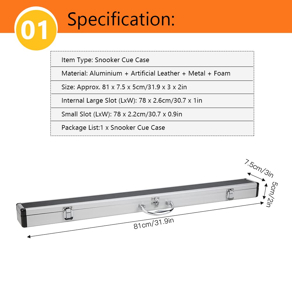 CHICIRIS Étui de Queue Billard étui Durable Non rayé 31 9 Pouces léger et Longue Extension avec séparateur Interne pour-Snooker Club Dur
